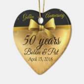 50thゴールデン結婚ズ記念日シックネームオーナメント セラミックオーナメント (左)