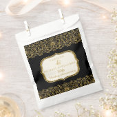 50thゴールデン結婚ズ・アニバーサリーブラックn金ゴールド フェイバーバッグ (クリップ留めされた状態)