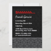 50thサプライズ誕生日レッド白黒メタル 招待状 (裏面)