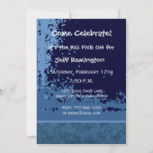 50thサプライズ誕生日名前をカスタムするブルーメタリック 招待状 (裏面)