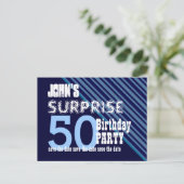 50thサプライズ誕生日日付の対角線VB15を保存 案内ポストカード (スタンド正面)