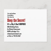 50thサプライズ誕生日日付を保存する対角線W70 案内ポストカード (裏面)