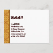 50thサプライズ誕生日日付金ゴールドの保存 案内ポストカード (裏面)