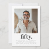 50thスクエアフォト誕生日 招待状 (正面)