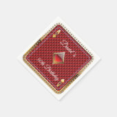 50thトランプのポーカーズカ遊ードカジノ誕生日ナプキンズ スタンダードカクテルナプキン (角)