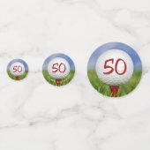 50thバースデーゴルフボールon tee コンフェッティ (正面)