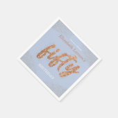 50thバースデーパーティモダン金ゴールド&ブルー |フィフティ スタンダードカクテルナプキン (角)