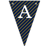 50thバースデーパーティモダン金ゴールド&ブルー |フィフティ バンティングフラッグ (第2の旗)