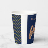 50thバースデーパーティモダン金ゴールド&ブルー |フィフティ 紙コップ (右)