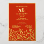 50thバースデーパーティーお祝いフォイル招待状 箔招待状 (正面)