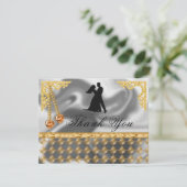 50thバースデーパーティーオレンジハートジェムサンキュー サンキューカード (スタンド正面)