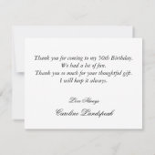 50thバースデーパーティーオレンジハートジェムサンキュー サンキューカード (裏面)