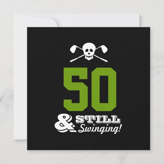 50thバースデーパーティーゴルフ – まだスイング！カスタム 招待状 (正面)