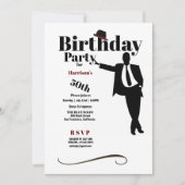 50thバースデーパーティーシルエットマンハット 招待状 (正面)