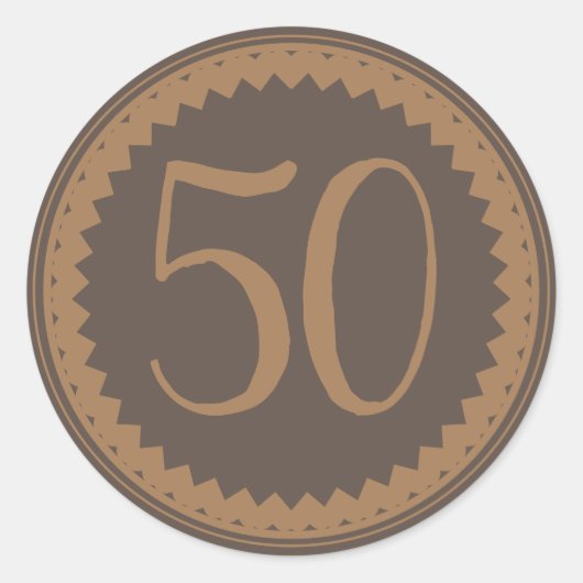 50thバースデーパーティーシルバーグリッタークラシッククラシック ラウンドシール (正面)