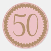 50thバースデーパーティーシルバーグリッタークラシッククラシック ラウンドシール (正面)