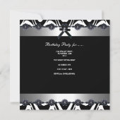 50thバースデーパーティーシルバーストライプ白黒3 招待状 (裏面)