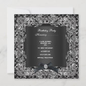 50thバースデーパーティーシルバーブラックボウレース 招待状 (裏面)