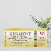 50thバースデーパーティースムーズ金ゴールドチケット招待状 招待状 (スタンド正面)