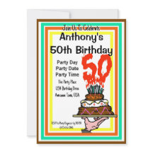 50thバースデーパーティーチョコレートケーキレトロカラー