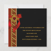 50thバースデーパーティードレッド金ゴールドハートジュエル2 招待状 (裏面)