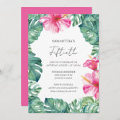 50thバースデーパーティーハワイアンルアウ（ハワイ式宴会）テーマ 招待状 (正面/裏面)