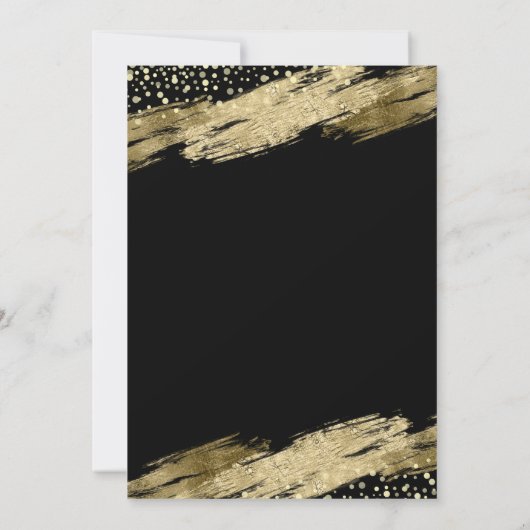 50thバースデーパーティーバジェット金ゴールドブラック招待状 招待状 (裏面)