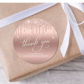 50thバースデーパーティーバラ金ゴールドグリッターありがとう ラウンドシール