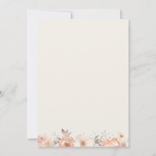 50thバースデーパーティーピーチアイボリーフローラ 招待状 (裏面)