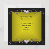 50thバースデーパーティーブラックブライトチャートルーズ金ゴールド 招待状 (裏面)