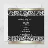 50thバースデーパーティーレオパードブラックミント金ゴールドクリーム 招待状 (裏面)