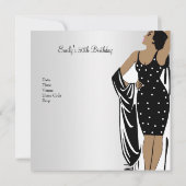 50thバースデーパーティーレトロディバアートデコレッドホワイト 招待状 (裏面)