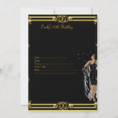 50thバースデーパーティーレトロディバデコ白黒 招待状 (裏面)