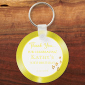 50thバースデーパーティー好意金ゴールドハートKeychain キーホルダー (正面)