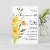 50thバースデーパーティー春イエローフローラ 招待状 (スタンド正面)