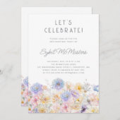 50thバースデーパーティー春水彩フローラ 招待状 (正面/裏面)