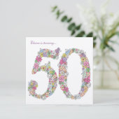 50thバースデーパーティー春開花カスタム招待状 招待状 (スタンド正面)