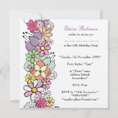 50thバースデーパーティー春開花カスタム招待状 招待状 (裏面)