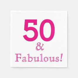 50thバースデーパーティー紙ナプキンス スタンダードカクテルナプキン