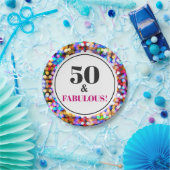 50thバースデーパーティー素晴らしいフェスティバル《写真》ぼけ味ライト ペーパープレート (パーティー)