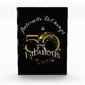 50thバースデーパーティー金ゴールドブラック50と素晴らしい フォトブロック (正面)