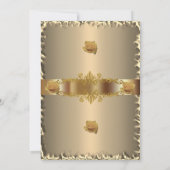 50thバースデーパーティー金ゴールド招待状 招待状 (裏面)