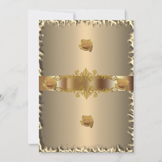 50thバースデーパーティー金ゴールド招待状 招待状 (裏面)