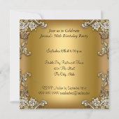 50thバースデーパーティー金ゴールド招待状 招待状 (裏面)