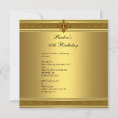 50thバースデーパーティー金ゴールド華美アンバージュエル 招待状 (裏面)