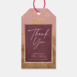 50thバースデーパーティー金ゴールド&ピンクサンキューギフトラベル ギフトタグ