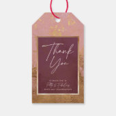 50thバースデーパーティー金ゴールド&ピンクサンキューギフトラベル ギフトタグ (裏面)