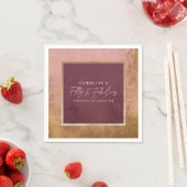 50thバースデーパーティー金ゴールド&ピンク スタンダードカクテルナプキン (インサイチュ)