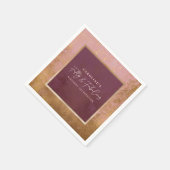 50thバースデーパーティー金ゴールド&ピンク スタンダードカクテルナプキン (角)