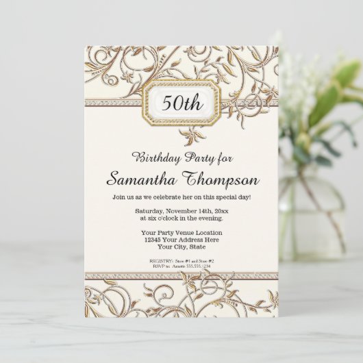 50thファイフティースグラム金ゴールドハリウッドリージェンシーパーティー 招待状 (スタンド正面)